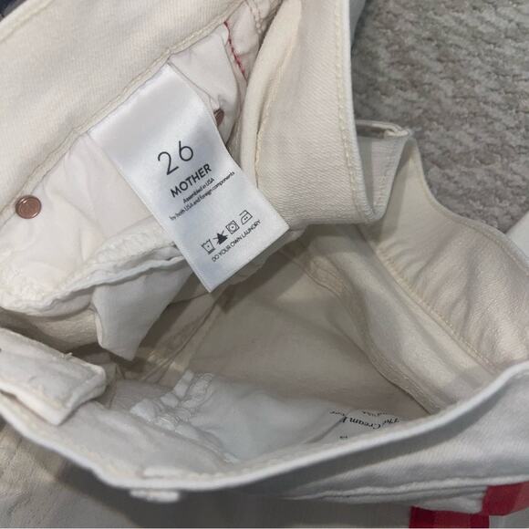 Mother The Mid Rise Dazzler Crop Track Jeans Whipping The Cream Pink Rac… - Picture 13 of 15